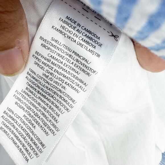 Polo Ralph Lauren Girl's Seersucker Fit-and-Flare Dress Blue/White Girls Size M - Picture 11 of 11